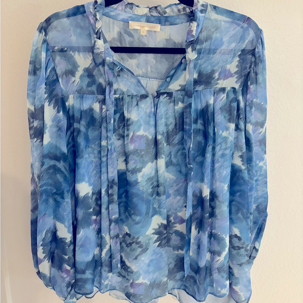 LoveShackFancy Gamela Silk Blouse